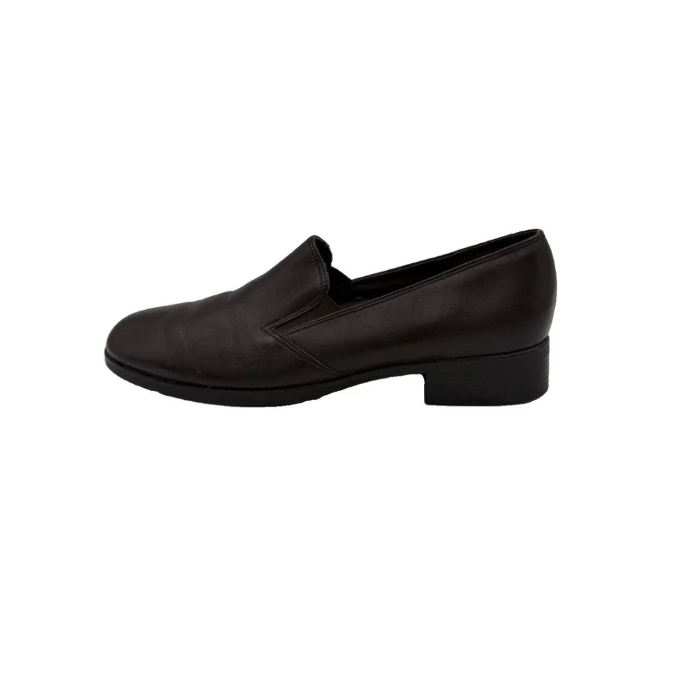 Munro Women 10 Narrow SS Dark Brown Leather Loafers Dress Shoe Low Heel USA EUC